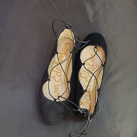 SAM EDELMAN FLYNT ANKLE STRAP TIE BALLET SUEDE LEATHER FLAT SHOE - Picture 5 of 15